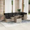 Image de vidaXL Salon de jardin 8 pcs avec coussins gris clair résine tressée