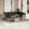 Image de vidaXL Salon de jardin 8 pcs avec coussins gris clair résine tressée