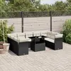 Image de vidaXL Salon de jardin 10 pcs avec coussins noir résine tressée