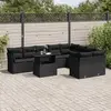Image de vidaXL Salon de jardin 10 pcs avec coussins noir résine tressée