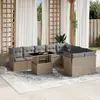 Image de vidaXL Salon de jardin avec coussins 10 pcs beige résine tressée