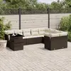 Image de vidaXL Salon de jardin 10 pcs avec coussins marron résine tressée