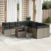 Image de vidaXL Salon de jardin 11 pcs avec coussins gris clair résine tressée