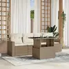 Image de vidaXL Salon de jardin avec coussins 5 pcs beige résine tressée