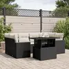 Image de vidaXL Salon de jardin 7 pcs avec coussins noir résine tressée