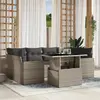 Image de vidaXL Salon de jardin avec coussins 7 pcs gris clair résine tressée