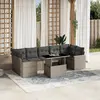 Image de vidaXL Salon de jardin 8 pcs avec coussins gris clair résine tressée
