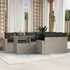 Image de vidaXL Salon de jardin 9 pcs avec coussins gris clair résine tressée