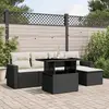 Image de vidaXL Salon de jardin 6 pcs avec coussins noir résine tressée