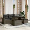 Image de vidaXL Salon de jardin 6 pcs avec coussins gris résine tressée