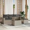 Image de vidaXL Salon de jardin 6 pcs avec coussins gris clair résine tressée