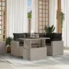 Image de vidaXL Salon de jardin 5 pcs avec coussins gris clair résine tressée