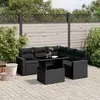 Image de vidaXL Salon de jardin 6 pcs avec coussins noir résine tressée