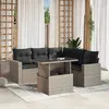 Image de vidaXL Salon de jardin 6 pcs avec coussins gris clair résine tressée