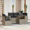 Image de vidaXL Salon de jardin 6 pcs avec coussins gris clair résine tressée