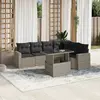 Image de vidaXL Salon de jardin avec coussins 7 pcs gris clair résine tressée