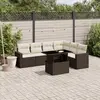 Image de vidaXL Salon de jardin avec coussins 7 pcs marron résine tressée