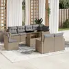Image de vidaXL Salon de jardin avec coussins 9 pcs beige résine tressée