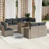 Image de vidaXL Salon de jardin 9 pcs avec coussins gris clair résine tressée