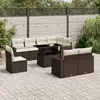 Image de vidaXL Salon de jardin avec coussins 9 pcs marron résine tressée