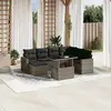 Image de vidaXL Salon de jardin 8 pcs avec coussins gris résine tressée