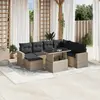 Image de vidaXL Salon de jardin 8 pcs avec coussins gris clair résine tressée