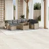 Image de vidaXL Salon de jardin avec coussins 9 pcs beige résine tressée