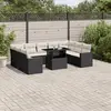 Image de vidaXL Salon de jardin 10 pcs avec coussins noir résine tressée