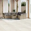 Image de vidaXL Salon de jardin avec coussins 10 pcs beige résine tressée