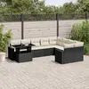 Image de vidaXL Salon de jardin 10 pcs avec coussins noir résine tressée