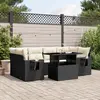 Image de vidaXL Salon de jardin 7 pcs avec coussins noir résine tressée