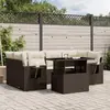 Image de vidaXL Salon de jardin avec coussins 7 pcs marron résine tressée