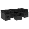 Image de vidaXL Salon de jardin 8 pcs avec coussins noir résine tressée