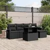 Image de vidaXL Salon de jardin 6 pcs avec coussins noir résine tressée