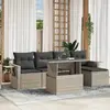 Image de vidaXL Salon de jardin 6 pcs avec coussins gris clair résine tressée