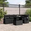 Image de vidaXL Salon de jardin 6 pcs avec coussins noir résine tressée
