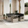 Image de vidaXL Salon de jardin 6 pcs avec coussins gris clair résine tressée