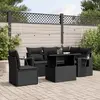 Image de vidaXL Salon de jardin 6 pcs avec coussins noir résine tressée