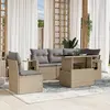 Image de vidaXL Salon de jardin avec coussins 6 pcs beige résine tressée