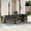 Image de vidaXL Salon de jardin avec coussins 7 pcs gris résine tressée