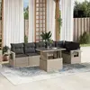 Image de vidaXL Salon de jardin avec coussins 7 pcs gris clair résine tressée