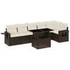 Image de vidaXL Salon de jardin avec coussins 7 pcs marron résine tressée