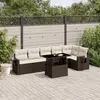 Image de vidaXL Salon de jardin avec coussins 7 pcs marron résine tressée