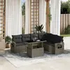Image de vidaXL Salon de jardin avec coussins 7 pcs gris résine tressée