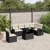 Image de vidaXL Salon de jardin 7 pcs avec coussins noir résine tressée