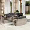 Image de vidaXL Salon de jardin 9 pcs avec coussins gris clair résine tressée