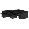 Image de vidaXL Salon de jardin 10 pcs avec coussins noir résine tressée