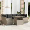 Image de vidaXL Salon de jardin avec coussins 7 pcs gris clair résine tressée