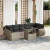 Image de vidaXL Salon de jardin 8 pcs avec coussins gris clair résine tressée