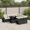 Image de vidaXL Salon de jardin 9 pcs avec coussins noir résine tressée